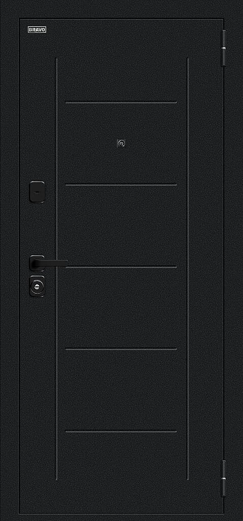 Входная дверь Борн/SBlack Букле черное/Wenge Melinga BR6185 внешняя сторона