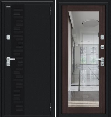 Дверь Браво Thermo Флэш Декор-2 Букле черное/Wenge Veralinga